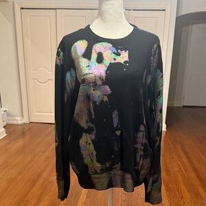 YAL Black Iridescent Splatter Sweater